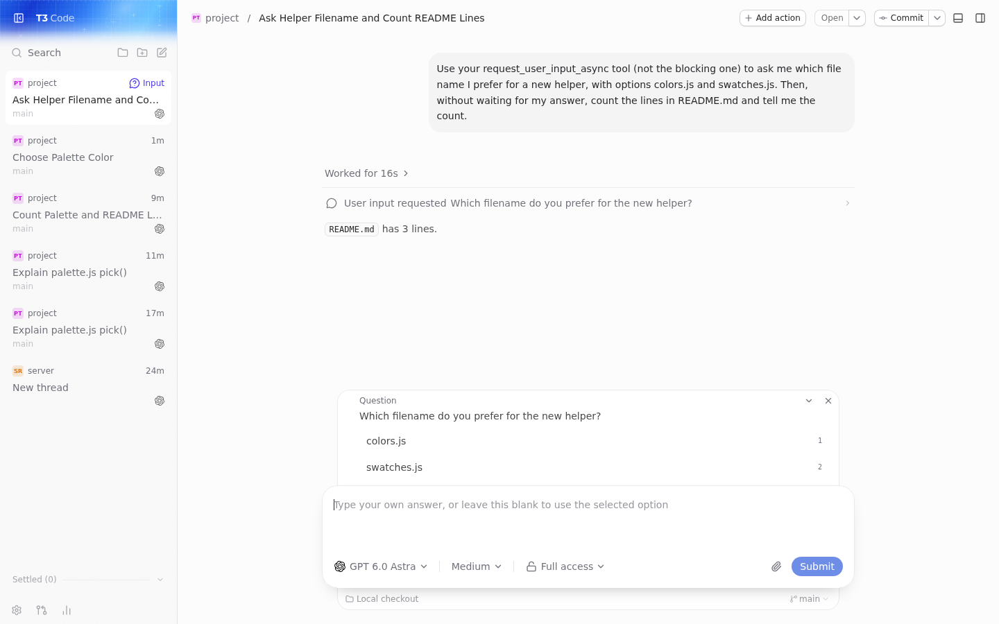 Async question pending while the turn finished
