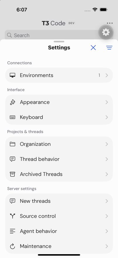 iOS Settings on Uniwind patch head 343aa08